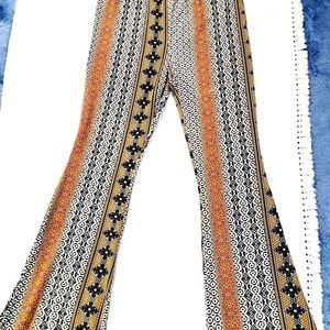 Arabella boho fashion print stretchy bell bottoms